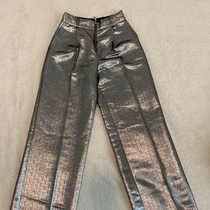 Topshop metallic wide leg trouser